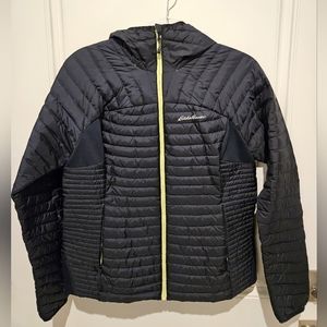 Eddie Bauer Women's MicroTherm Down Hooded Jacket size M in Navy